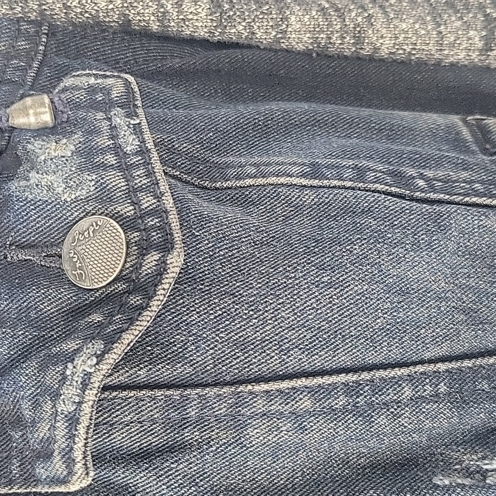 Free People Black Denim Mixed‎ Media Short Hoodie Jacket Small - Picture 5 of 11